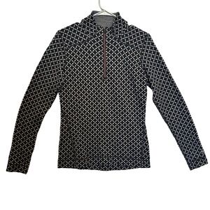 Smartwool Black and White Women's base layer quarter zip